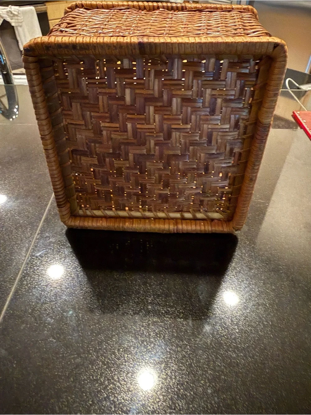 Wicker Square Storage Basket (Great for Keys!) - Brown
